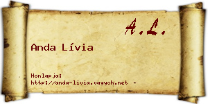 Anda Lívia névjegykártya
